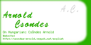 arnold csondes business card