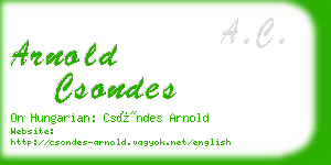 arnold csondes business card